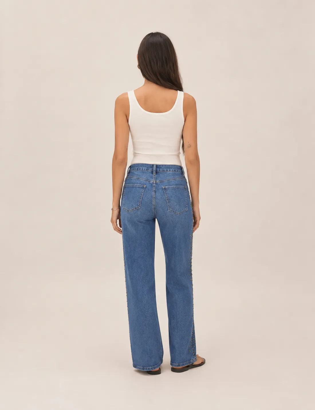 Alternative view of Jeans Straight Tachuelas