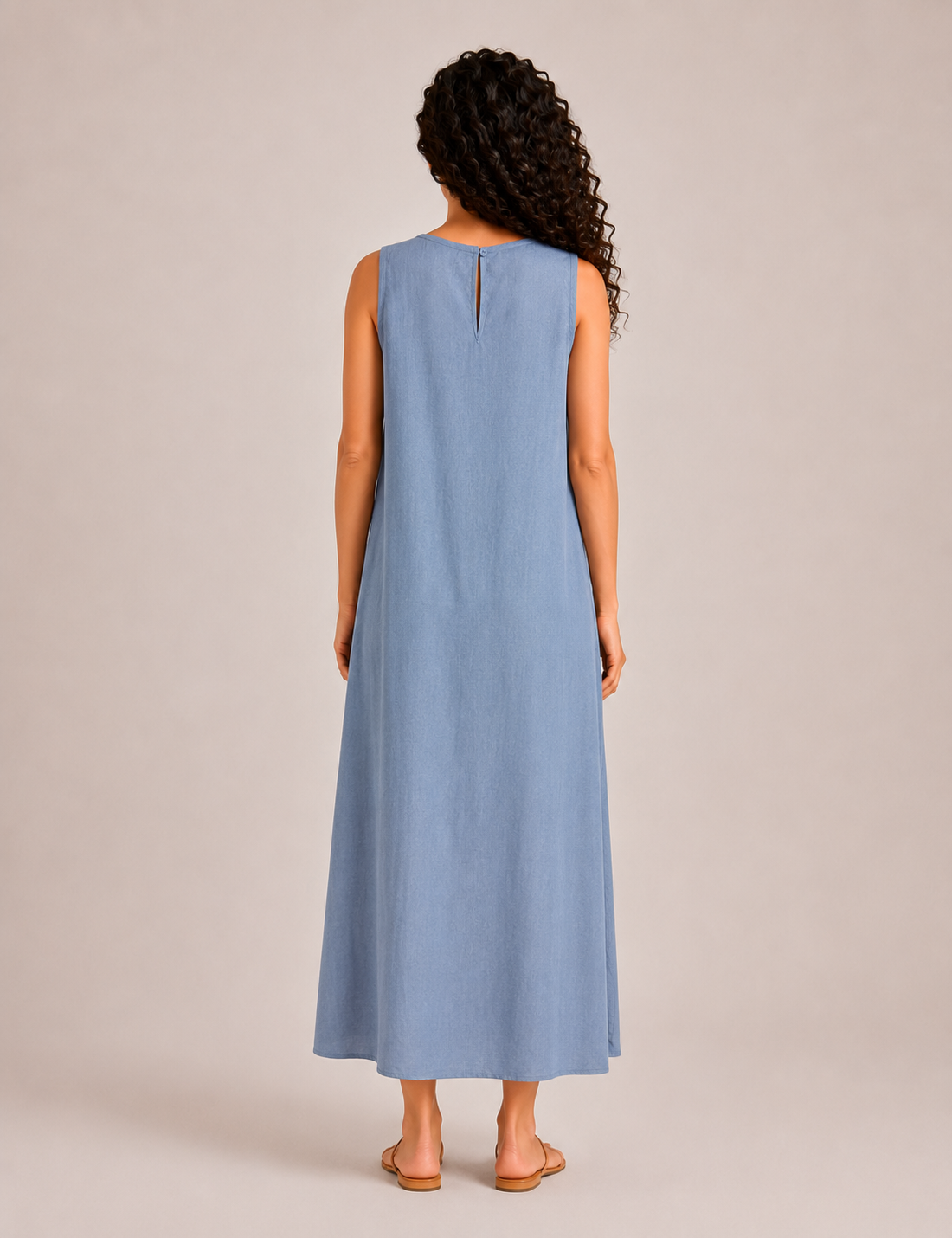 Alternative view of Vestido Maxi Ribetes Azul