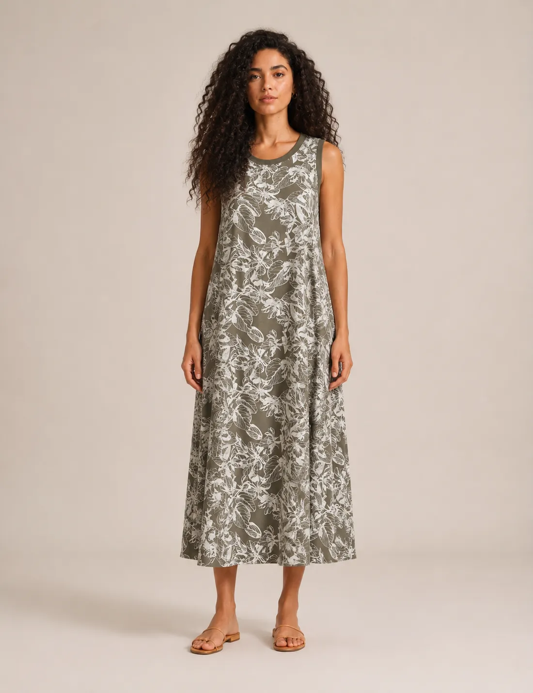 Vestido Estampado Kaki