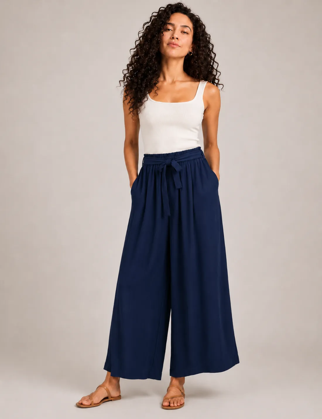 Pantalón Fluido Lazo Marino