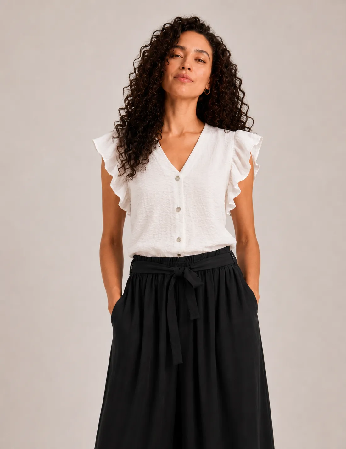 Blusa Botones Blanco