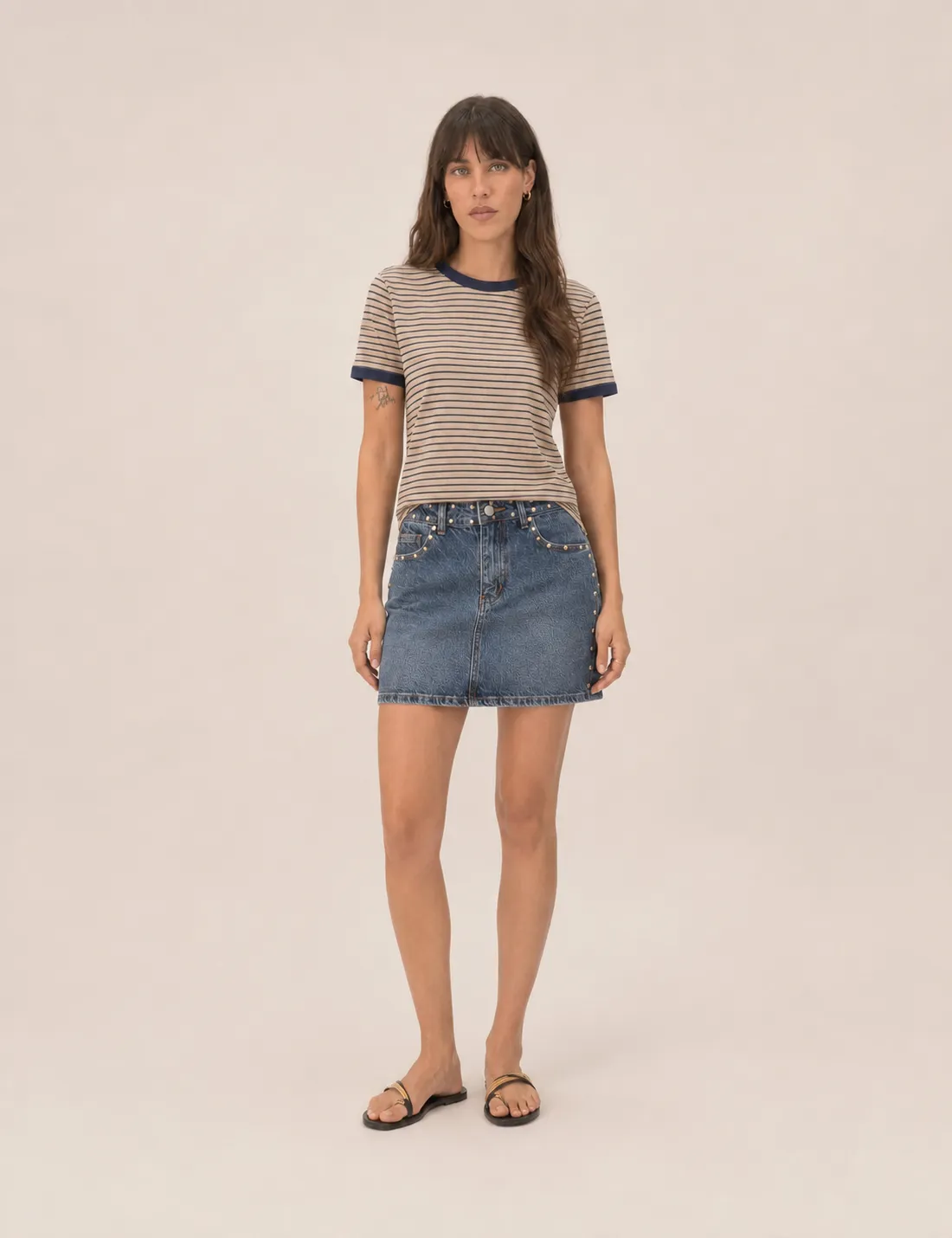 Camiseta Rayas Kaki