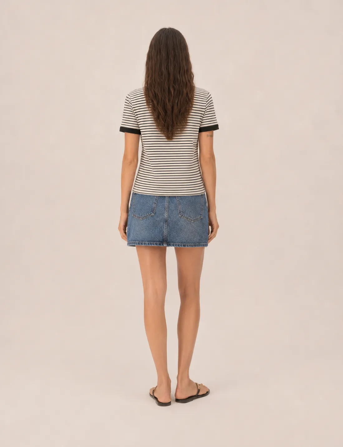 Alternative view of Camiseta Rayas Negro