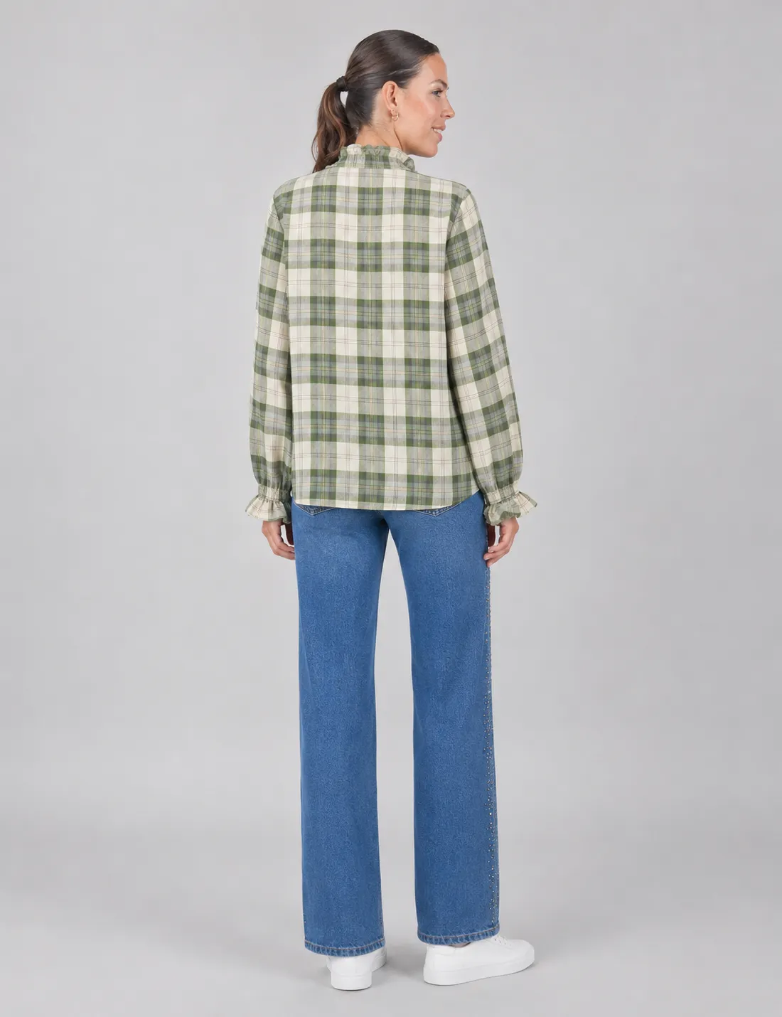 Alternative view of Camisa Cuadros Volantes Verde