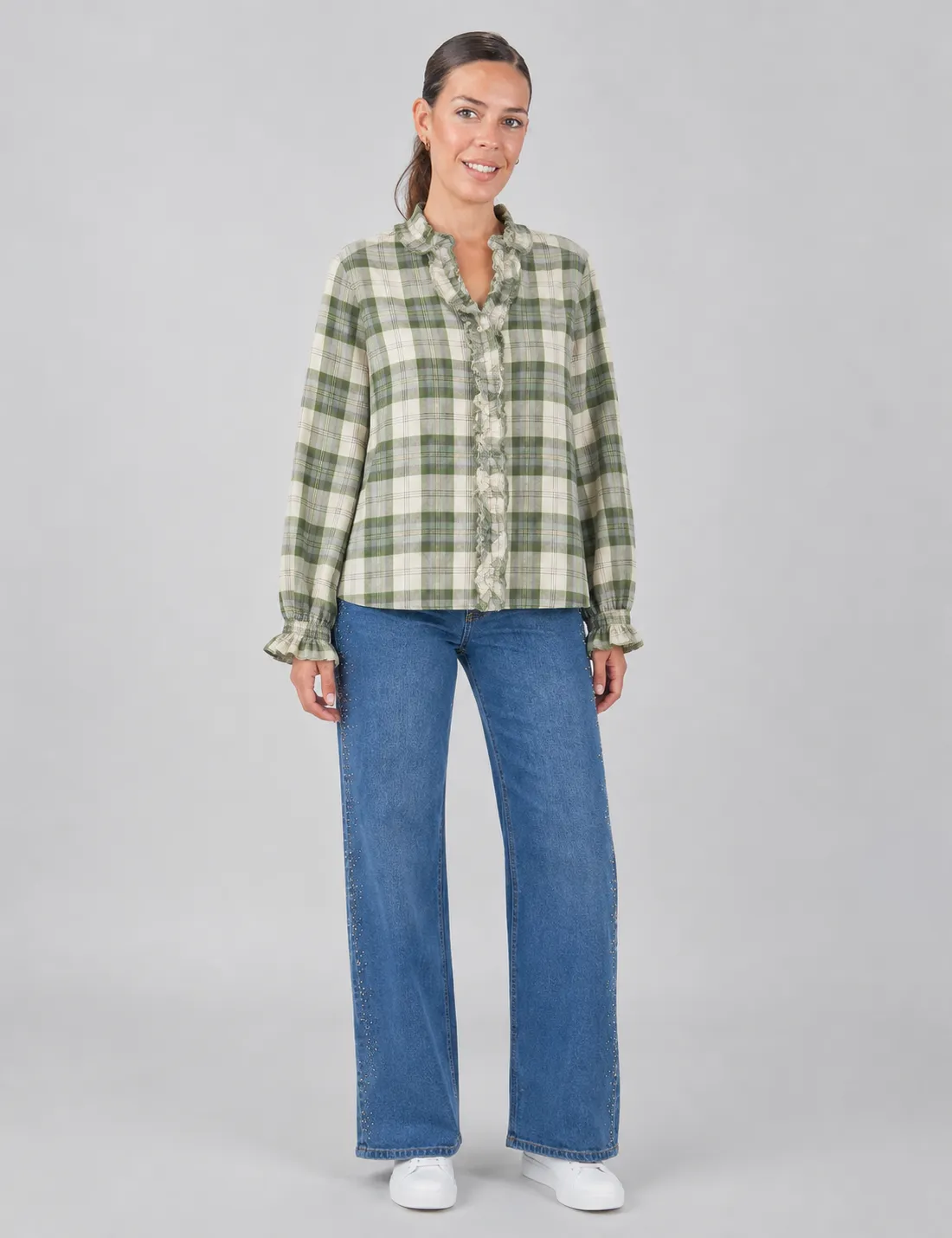 Camisa Cuadros Volantes Verde