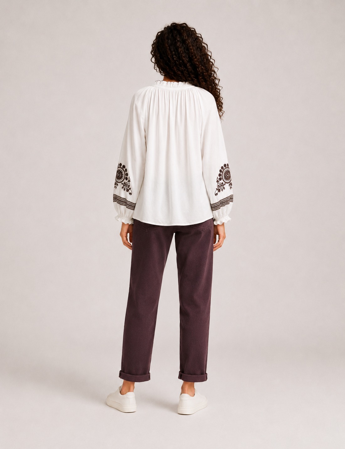 Alternative view of Camisa Manga Bordada Blanca