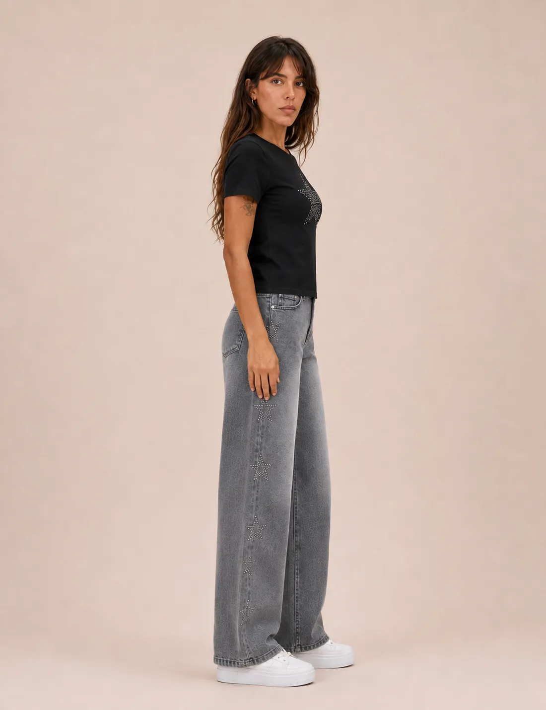 Camiseta Estrella Strass Negra - Imagen 4