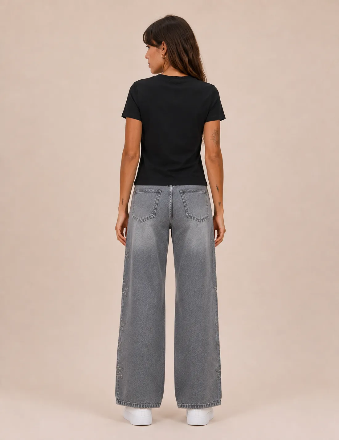 Alternative view of Camiseta Estrella Strass Negra