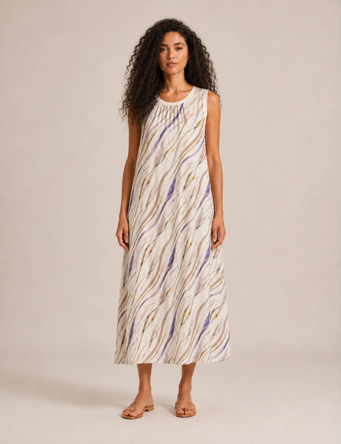 Vestido Estampado Malva