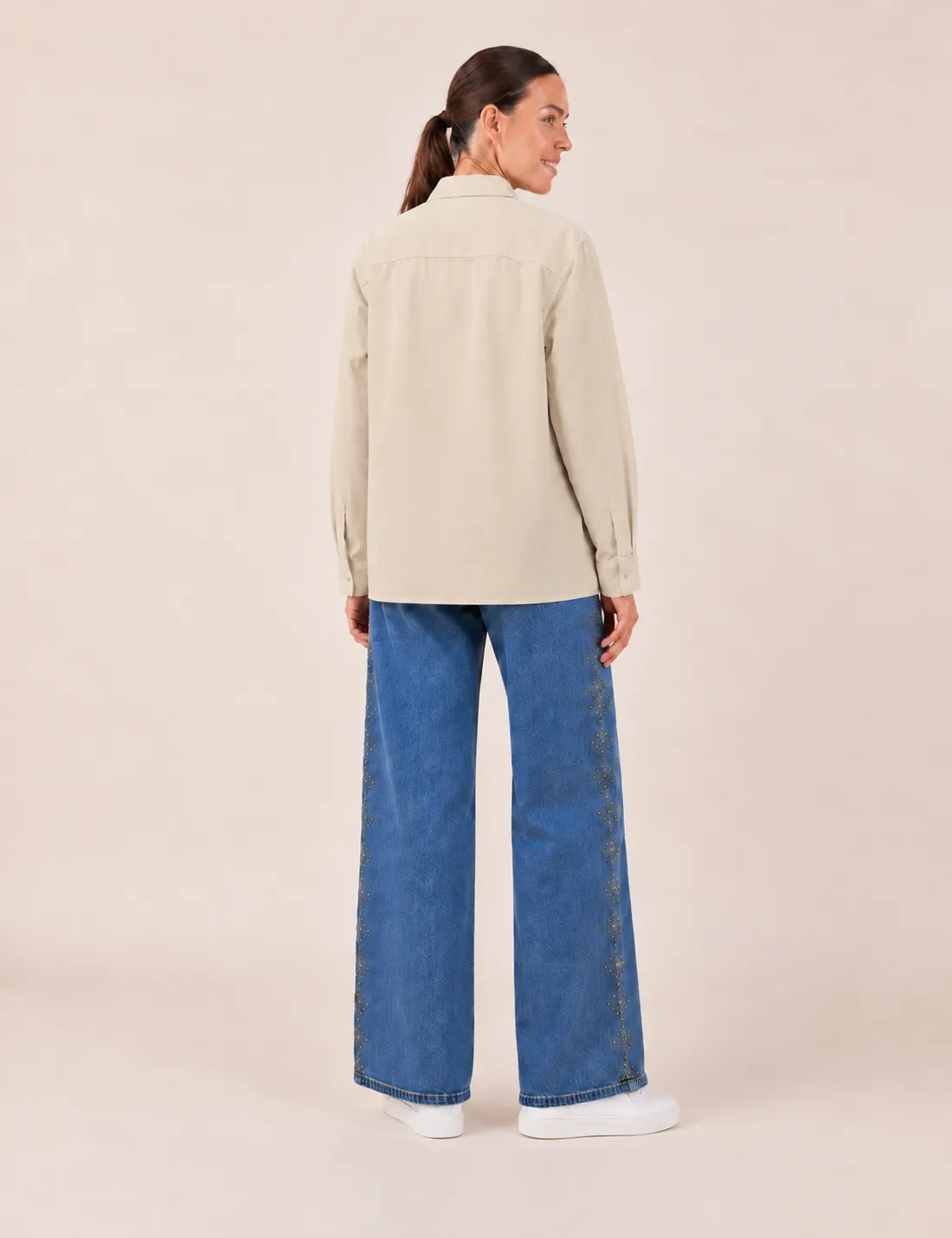 Alternative view of Sobrecamisa Calada Crema