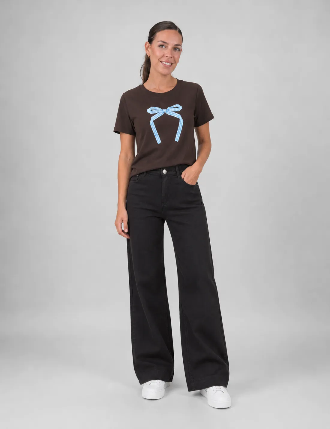 Camiseta Lazo Cuadros Chocolate