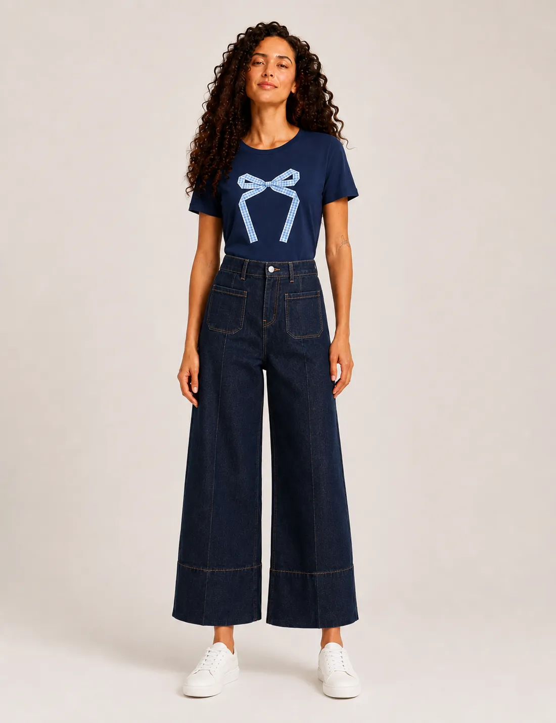 Camiseta Lazo Cuadros Marino