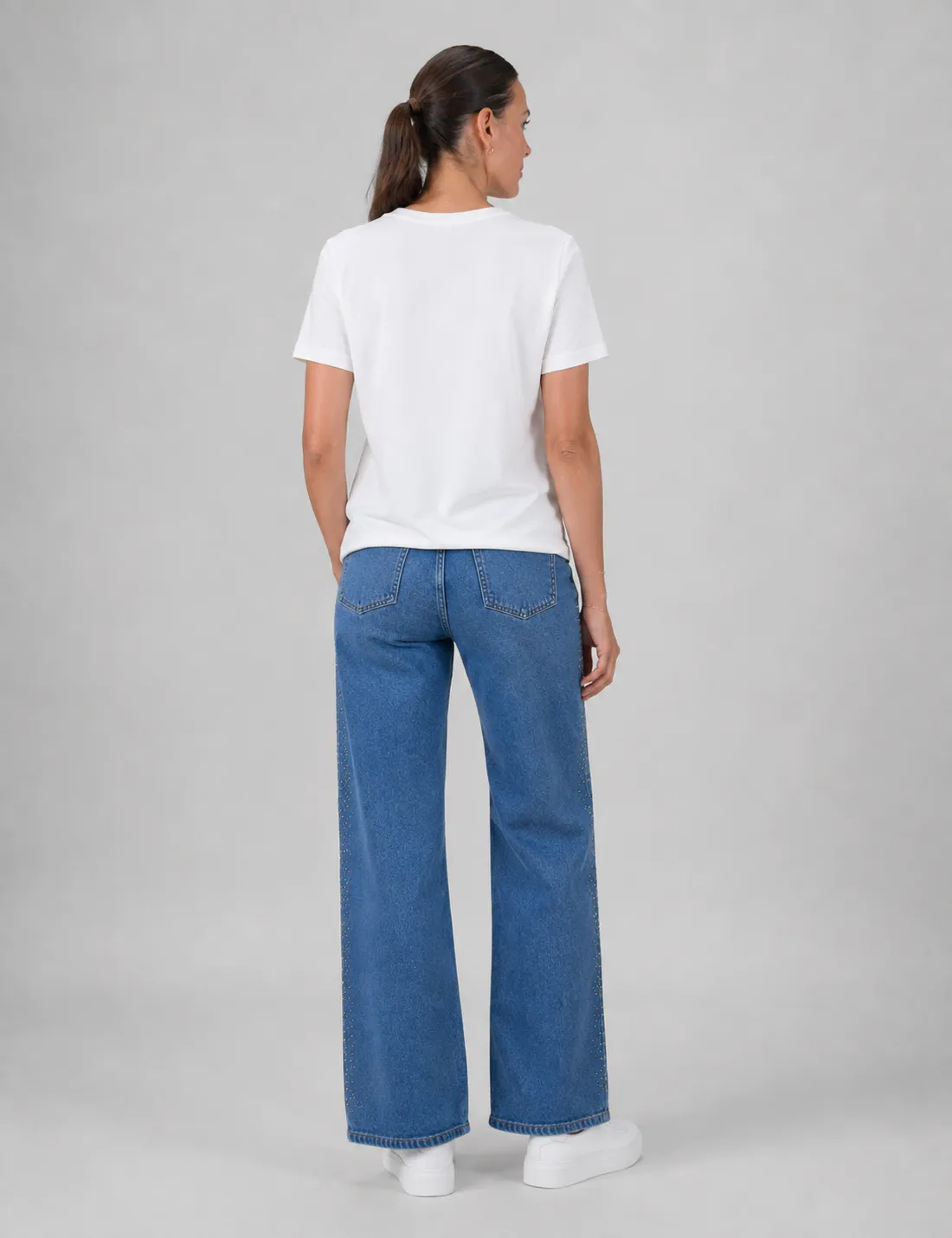 Alternative view of Camiseta Lazo Cuadros Blanco