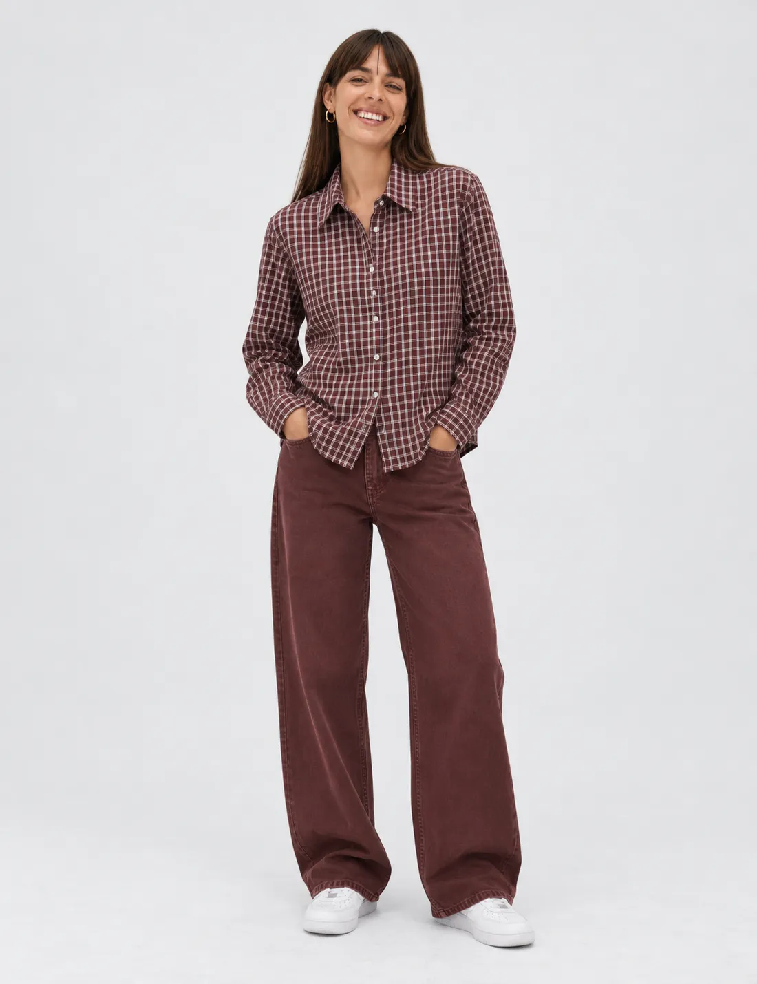 Camisa Cuadros Vino