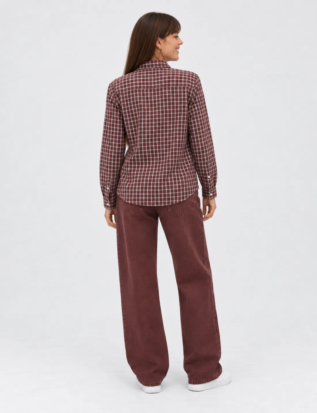 Alternative view of Camisa Cuadros Vino