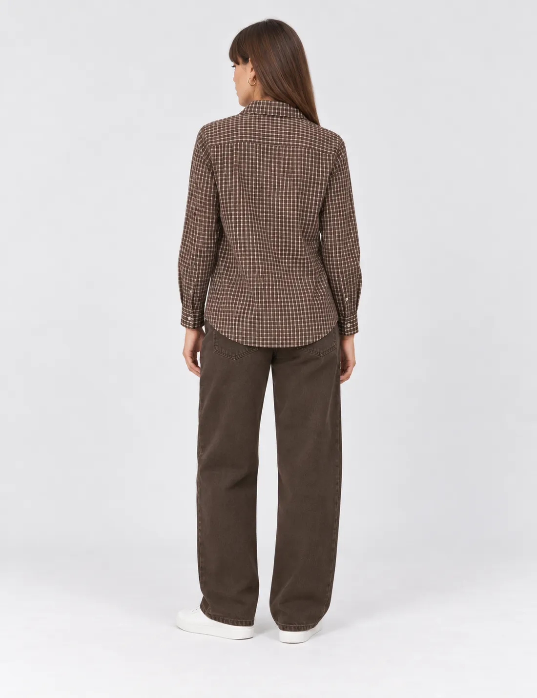 Alternative view of Camisa Cuadros Chocolate