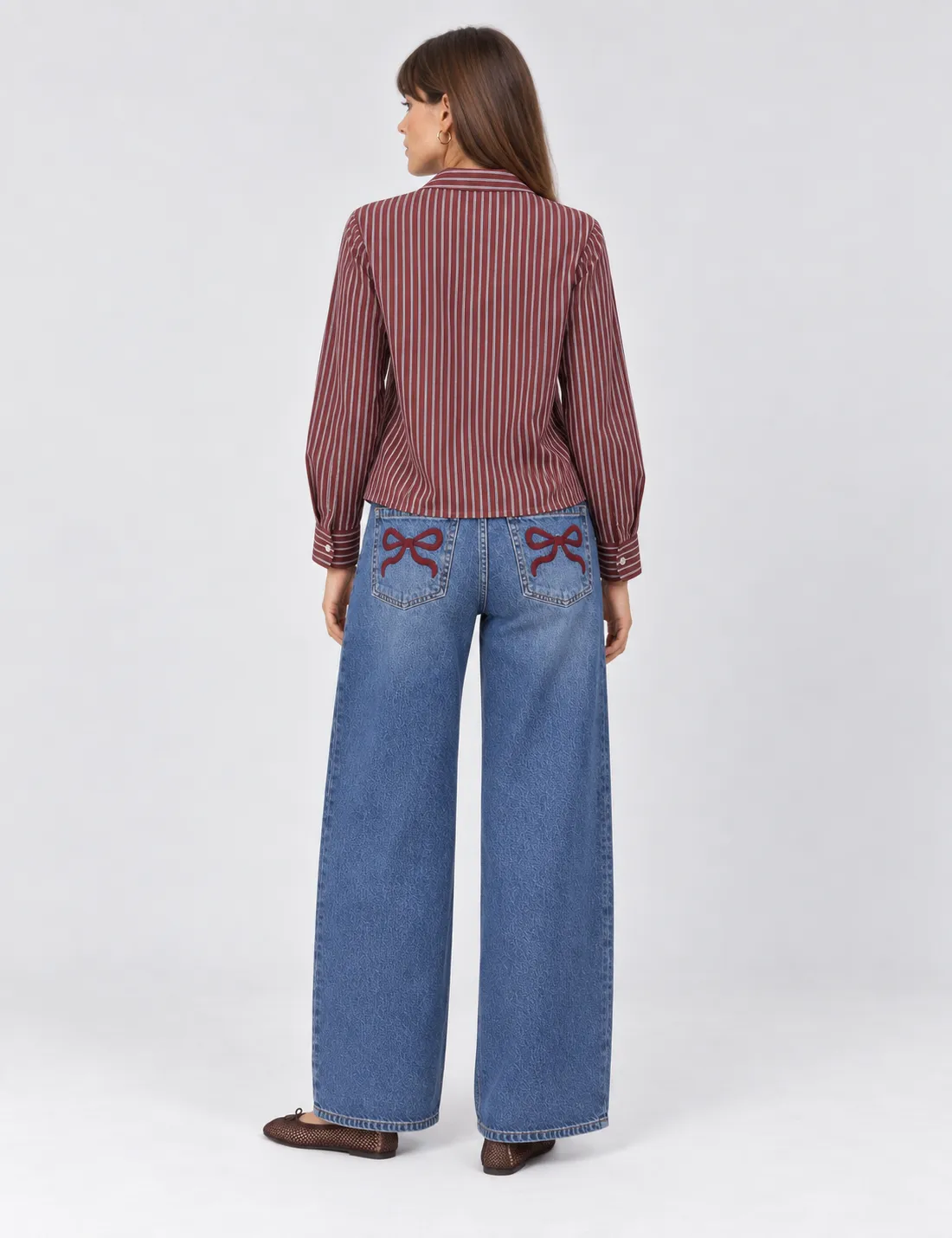 Alternative view of Camisa Rayas Lacitos Burdeos