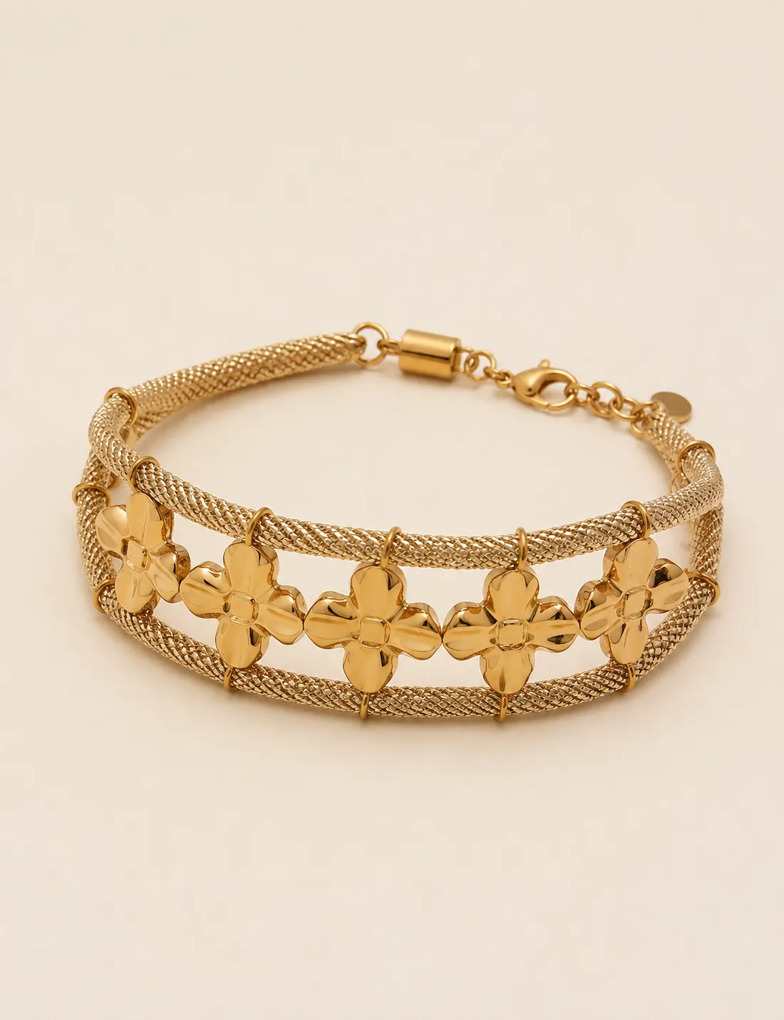 Alternative view of Pulsera Acero Flores