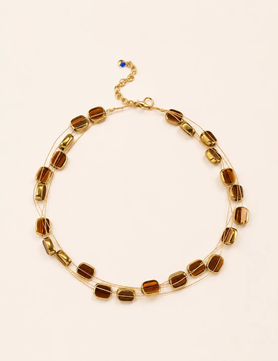 Collar Acero Corto Ámbar