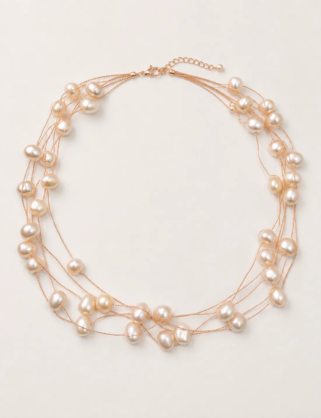 Alternative view of Collar Acero Corto Perlas