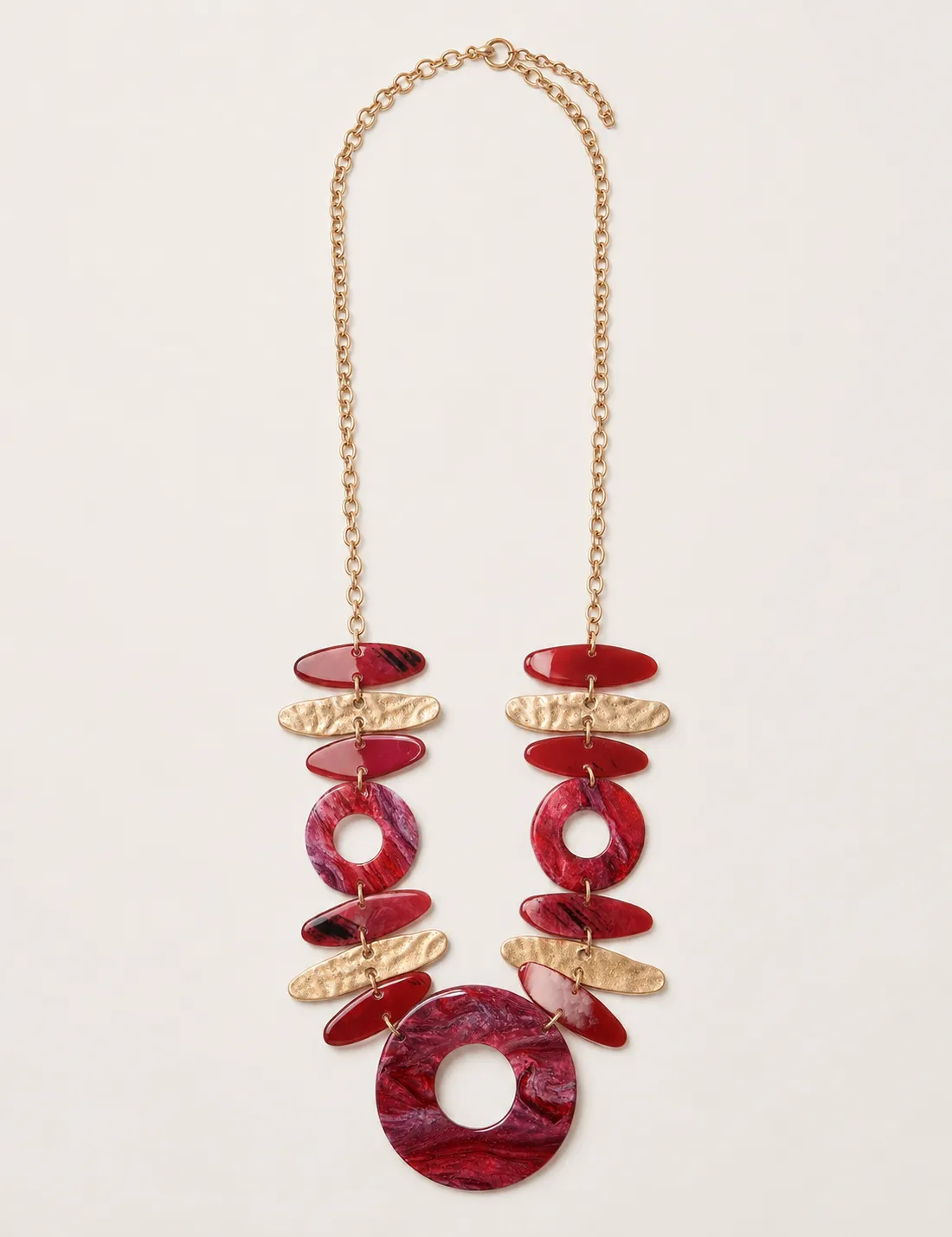 Collar Acrílico Rojo Largo