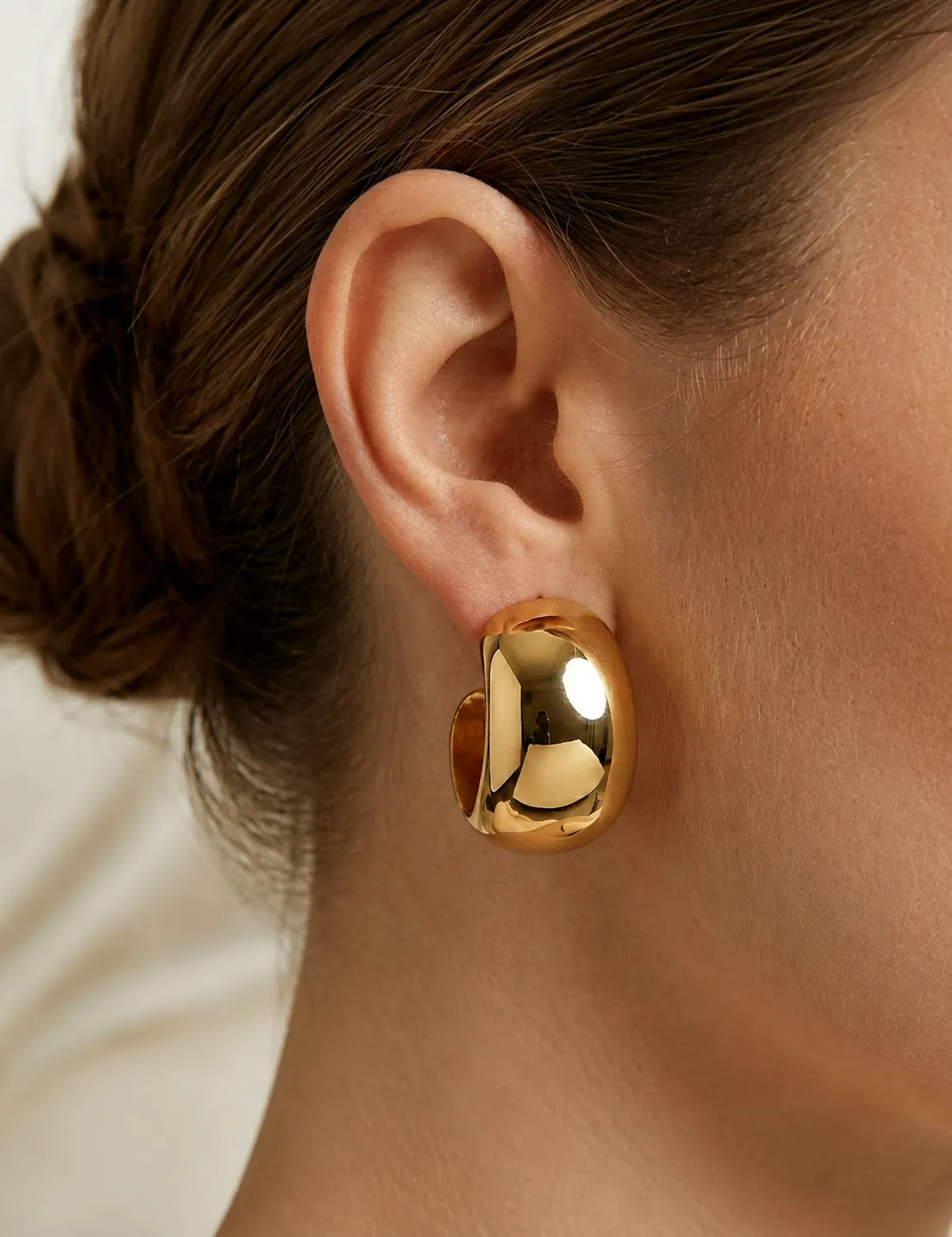 Alternative view of Aros Acero Grueso Dorado