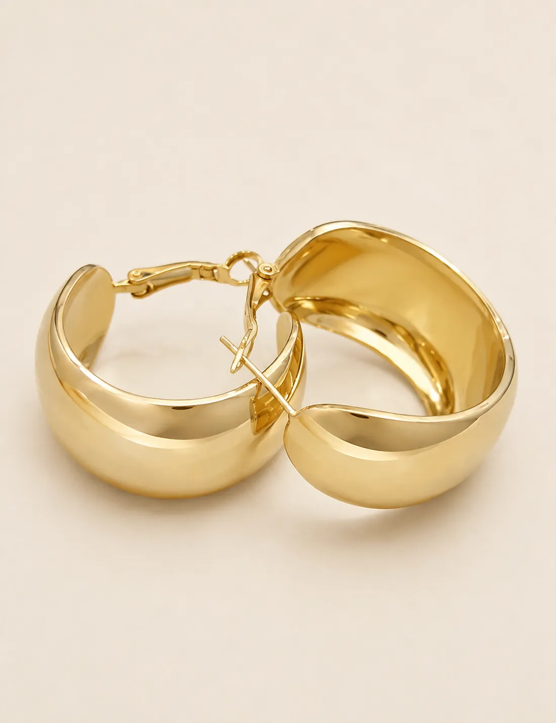 Aros Acero Grueso Dorado - Imagen 3