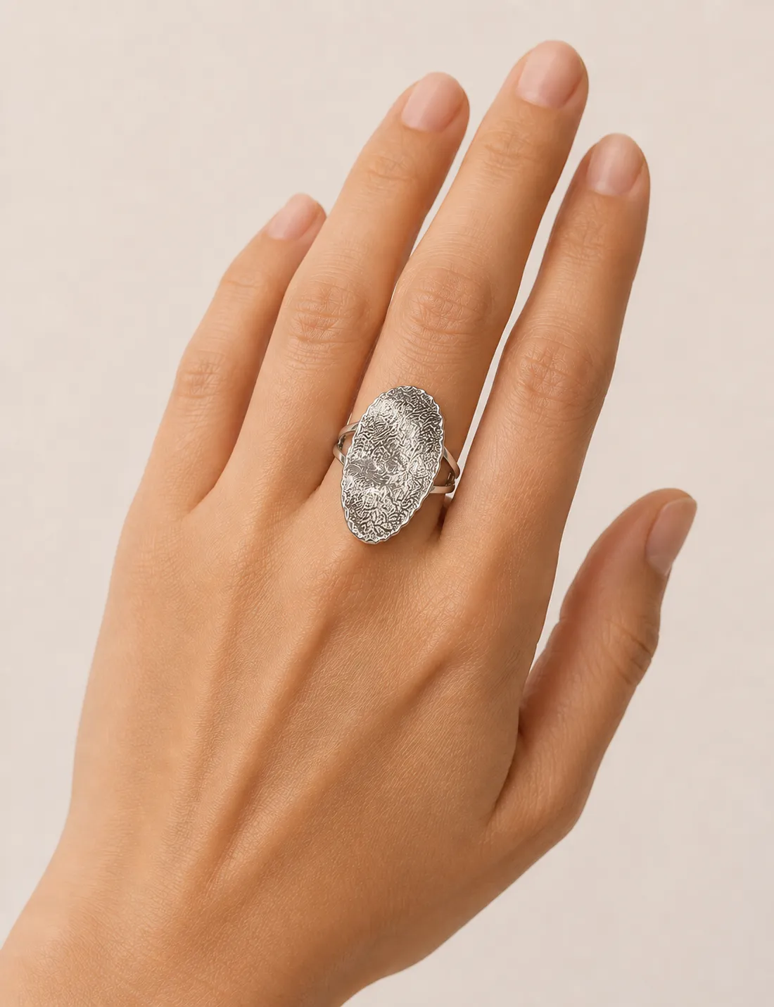 Anillo Acero Ajustable Plateado
