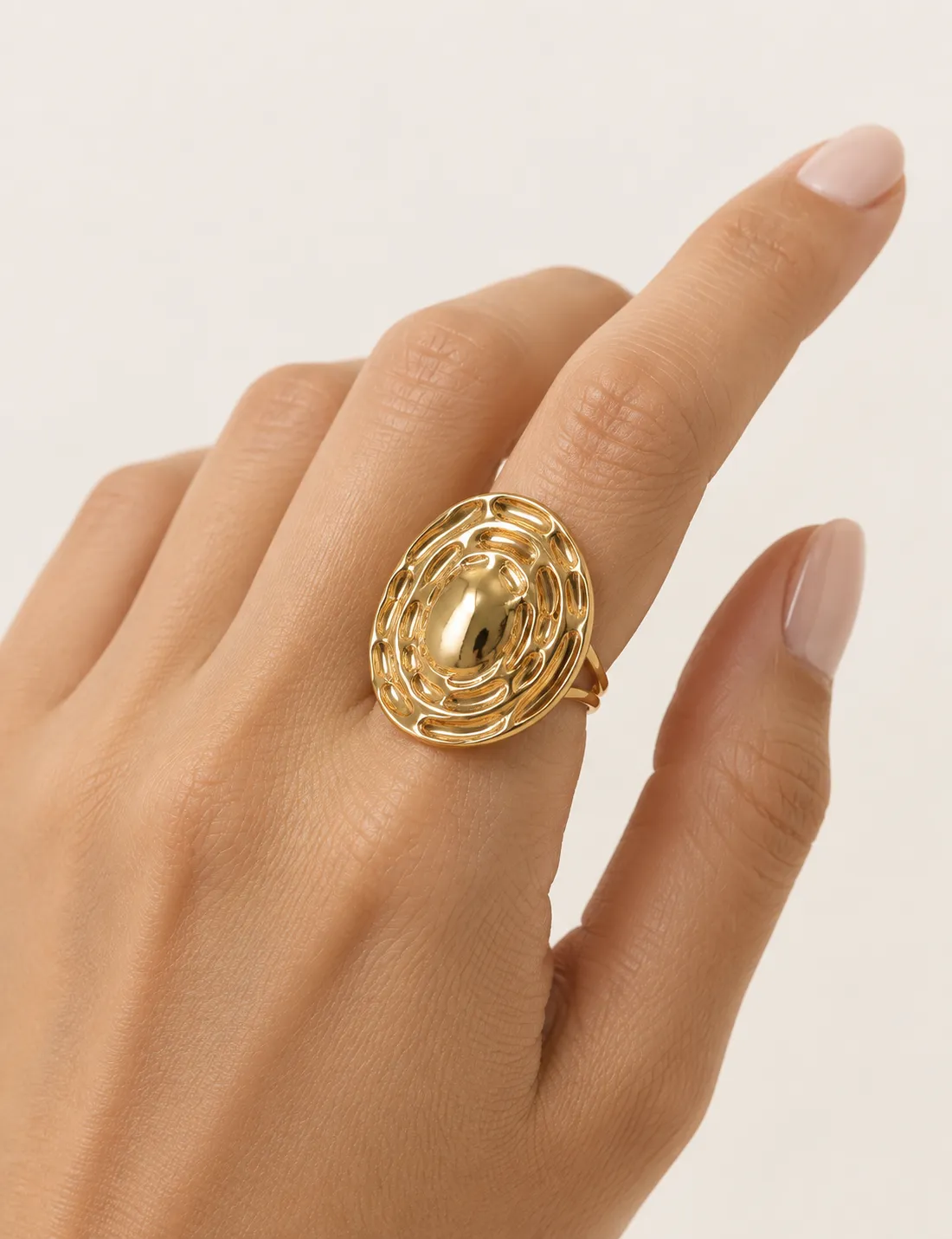 Alternative view of Anillo Acero Chapa Ajustable