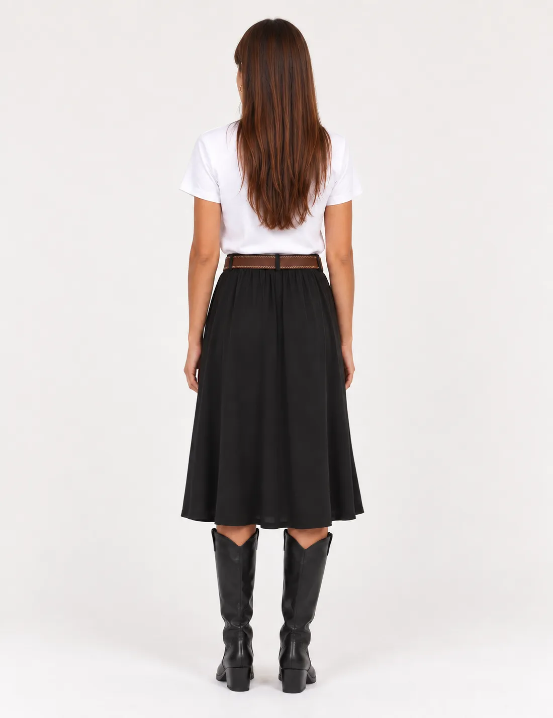 Alternative view of Falda Tablas Midi Negro