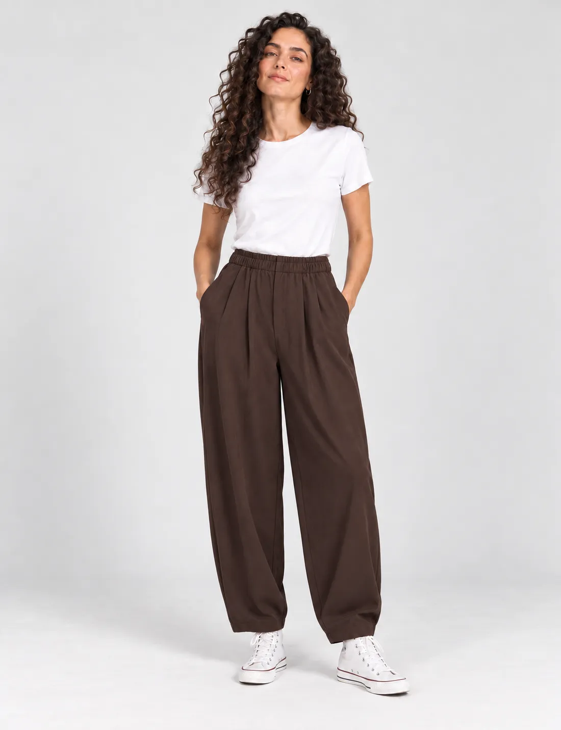 Pantalón Globo Goma Chocolate