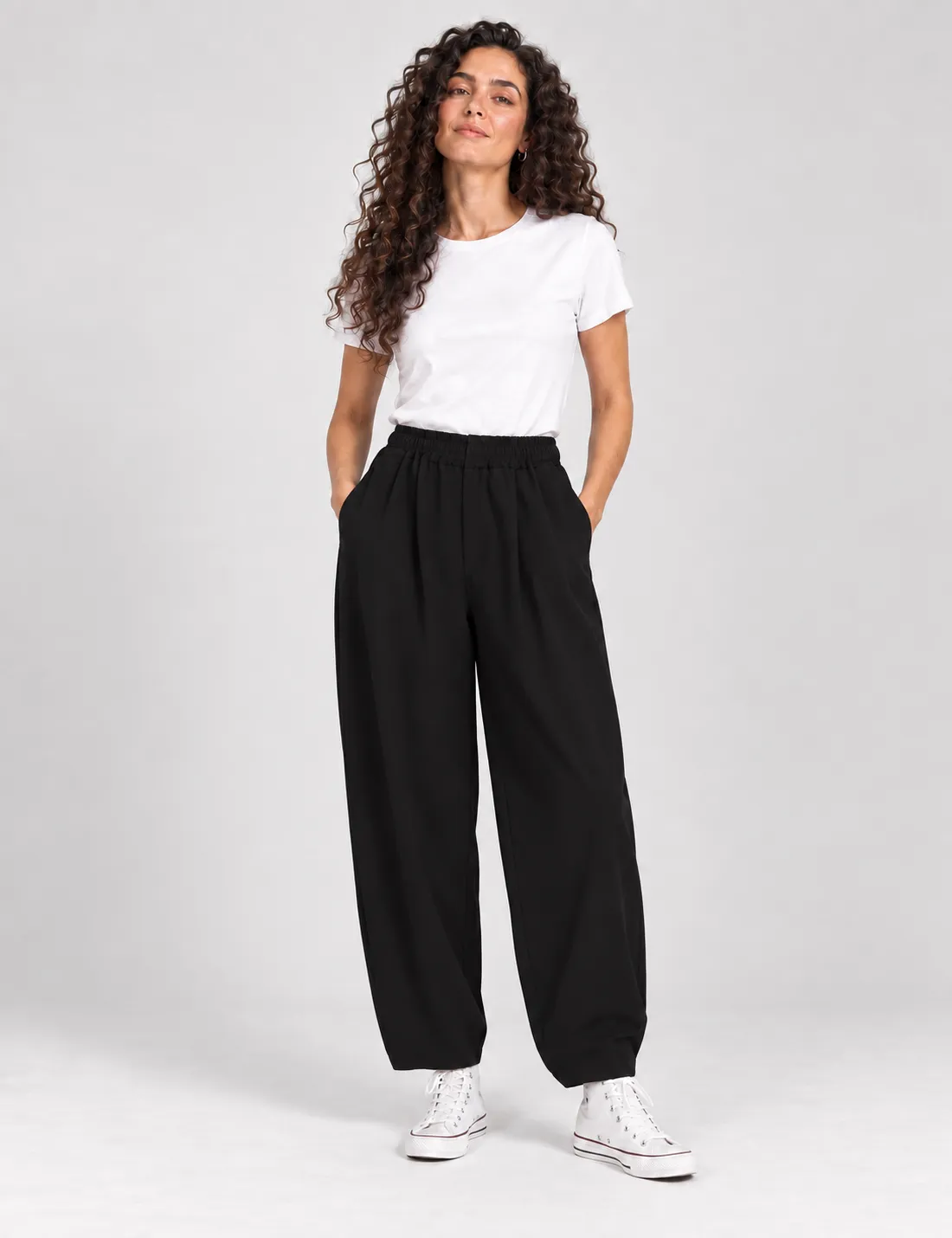 Pantalón Globo Goma Negro