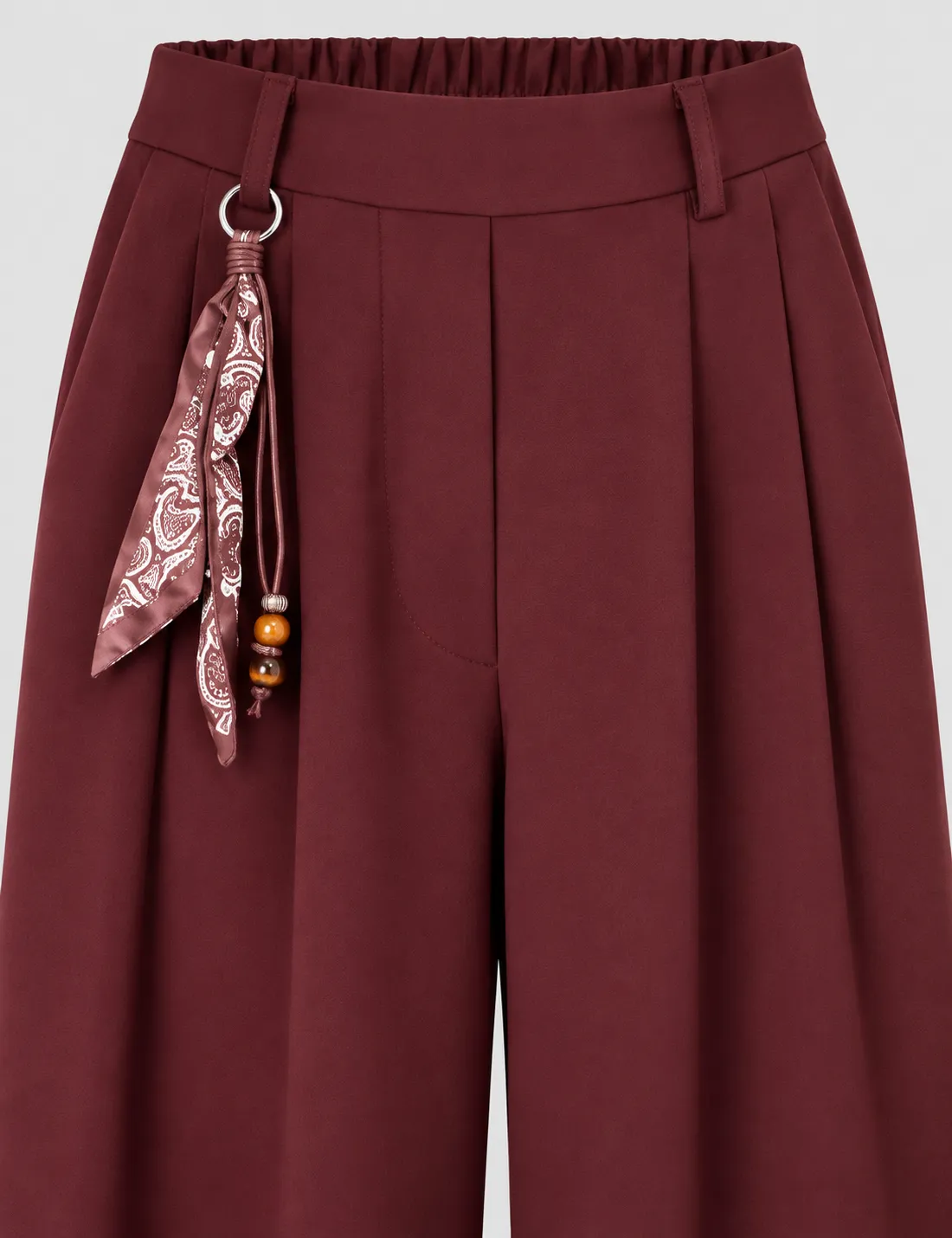 Pantalón Palazzo Burdeos Detalle - Imagen 5