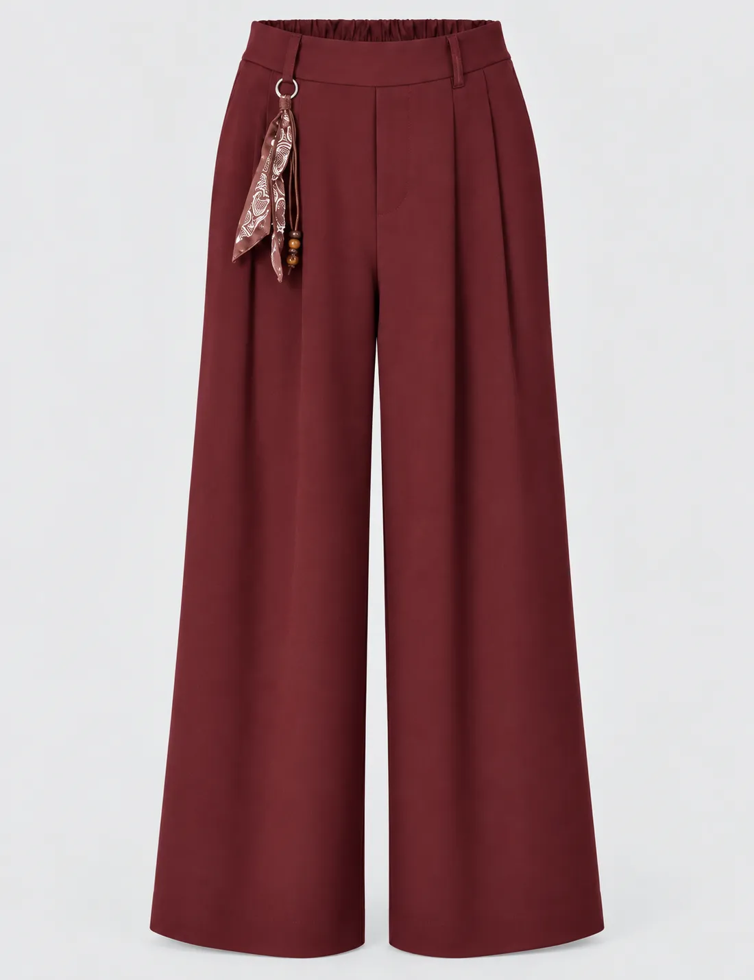 Pantalón Palazzo Burdeos Detalle - Imagen 3