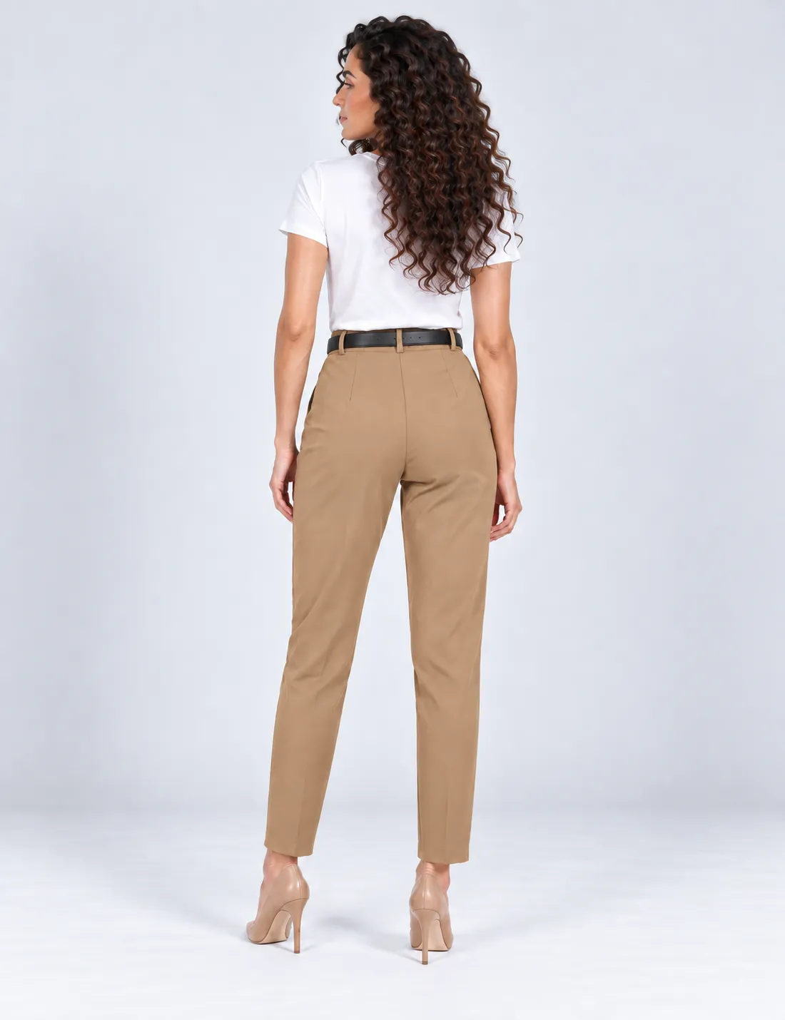 Alternative view of Pantalón Pinzas Skinny Camel
