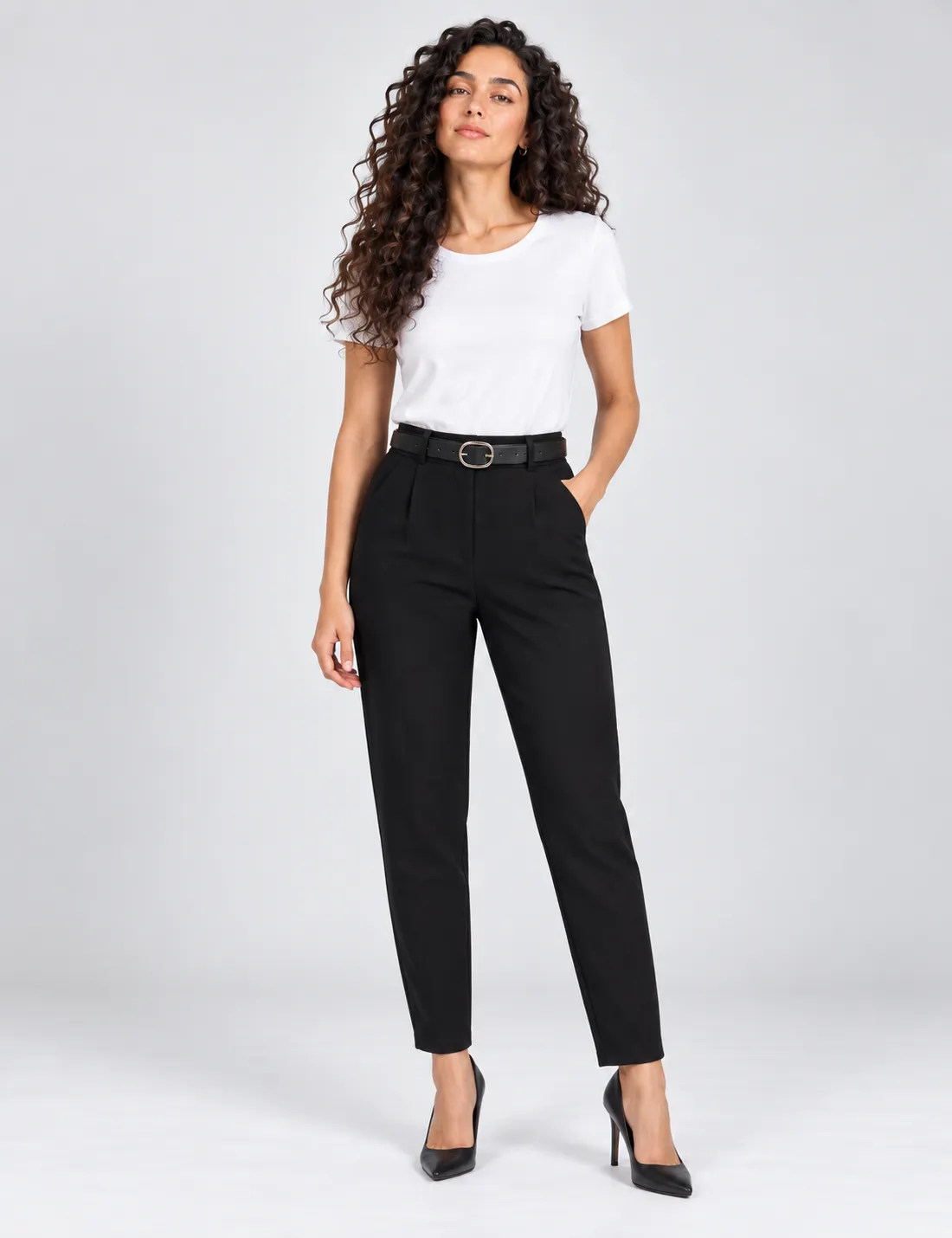 Pantalón Pinzas Skinny Negro