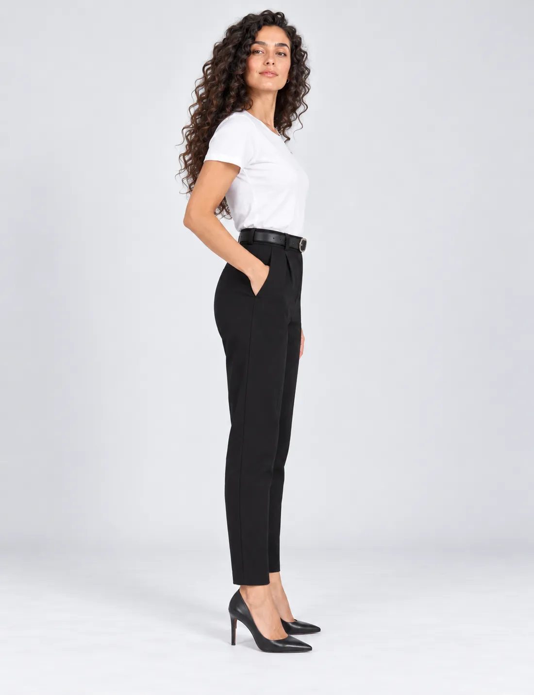 Pantalón Pinzas Skinny Negro - Imagen 4