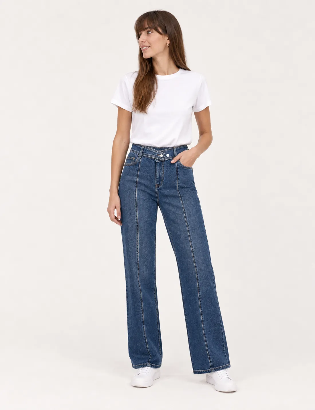 Jeans Baggy Cintura Cruzada