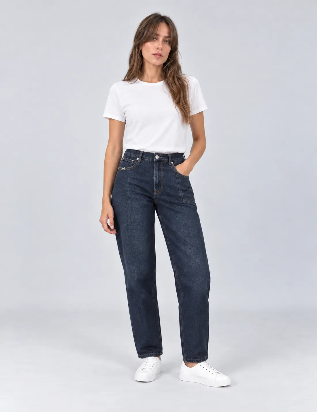 Jeans Mum fit Denim Oscuro