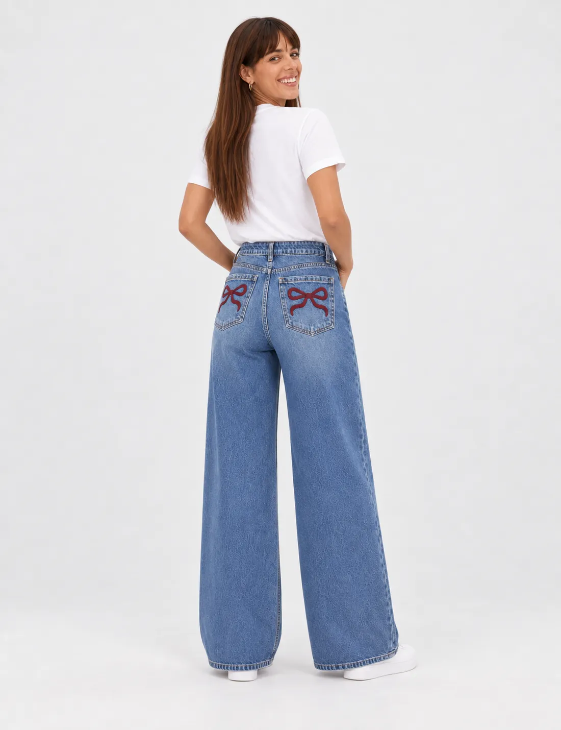 Jeans WideLeg Lazos Bolsillo