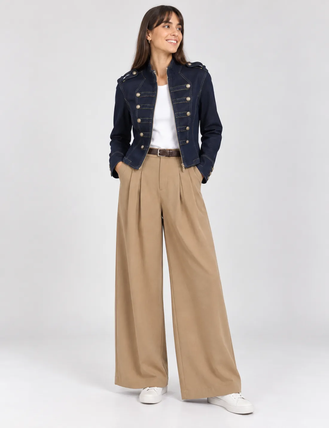 Cazadora Botones Denim Oscuro