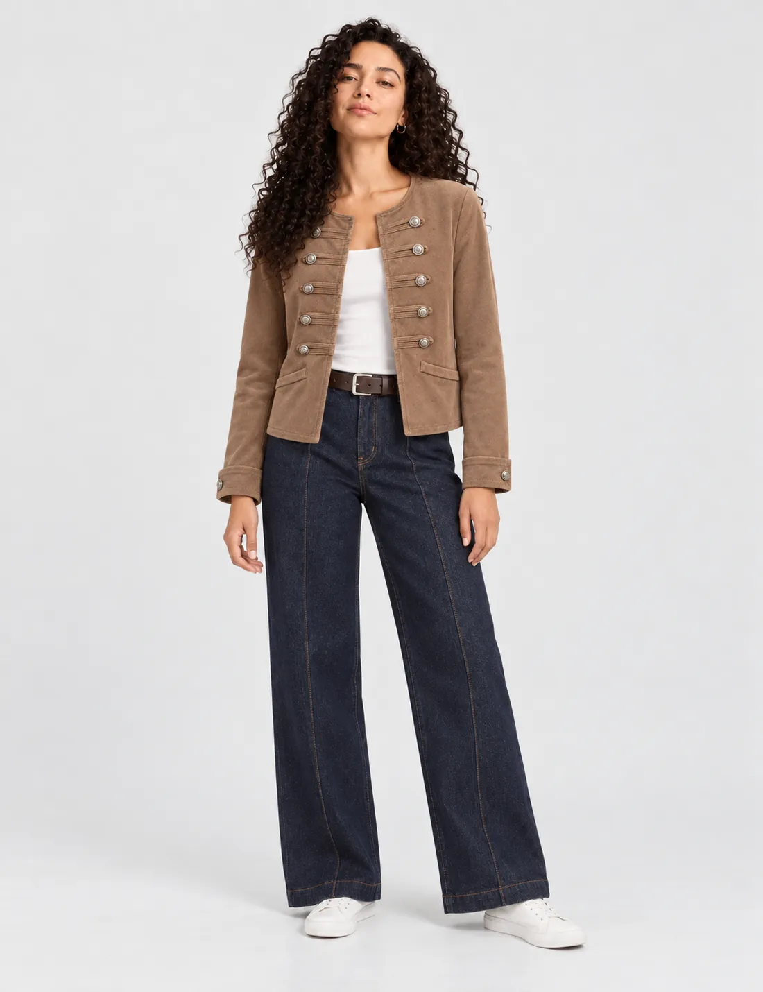 Chaqueta Botones Micropana Camel