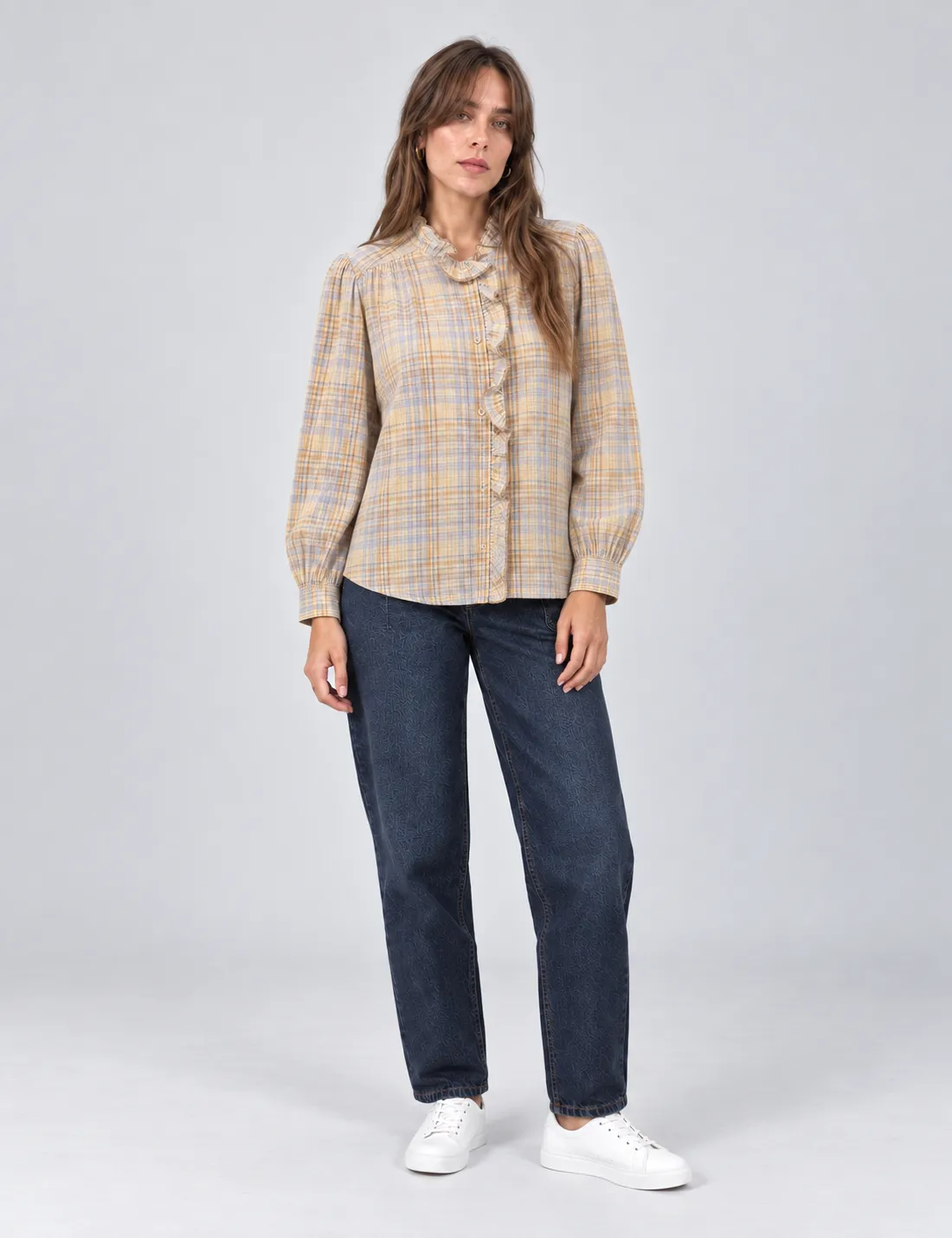 Camisa Cuadros Pana Amarilla
