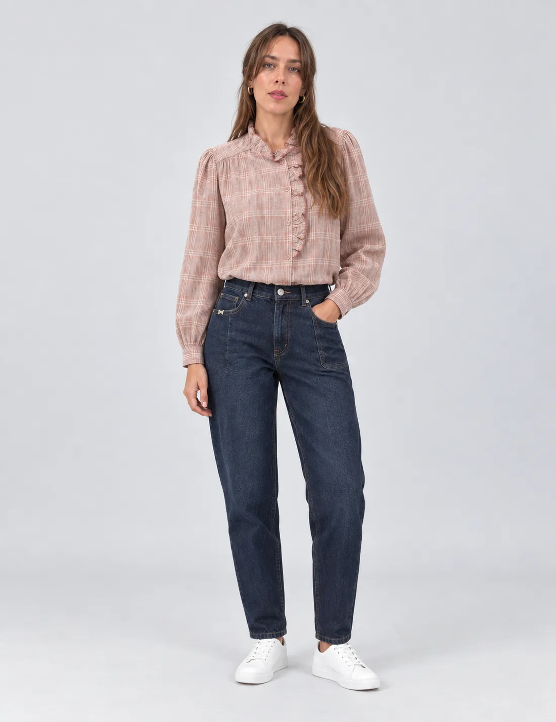 Camisa Cuadros Pana Burdeos