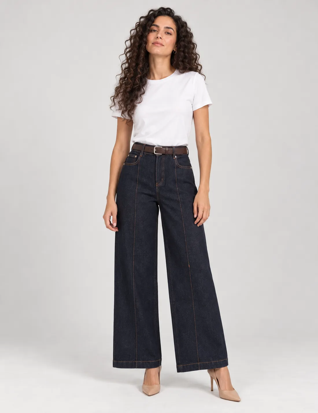 Jeans Wide leg Denim Ribete