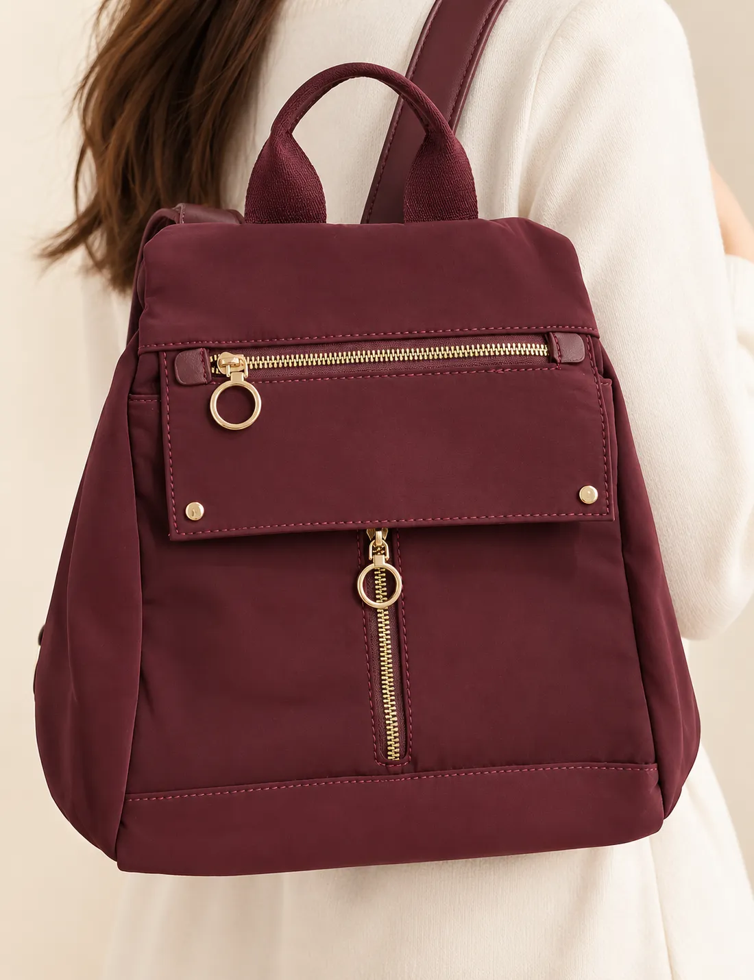Mochila Cremalleras Burdeos