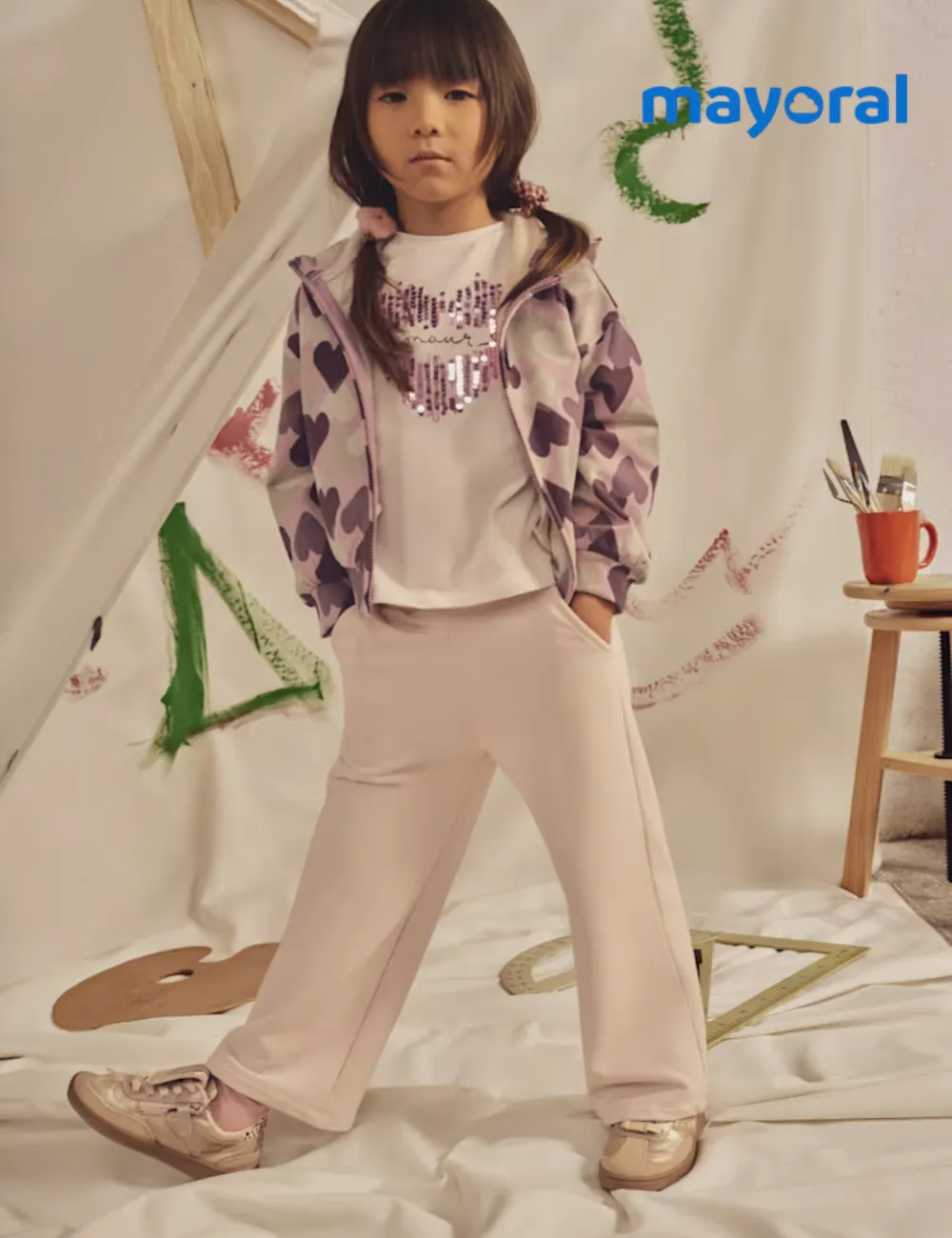 Chaqueta Corazones Malva