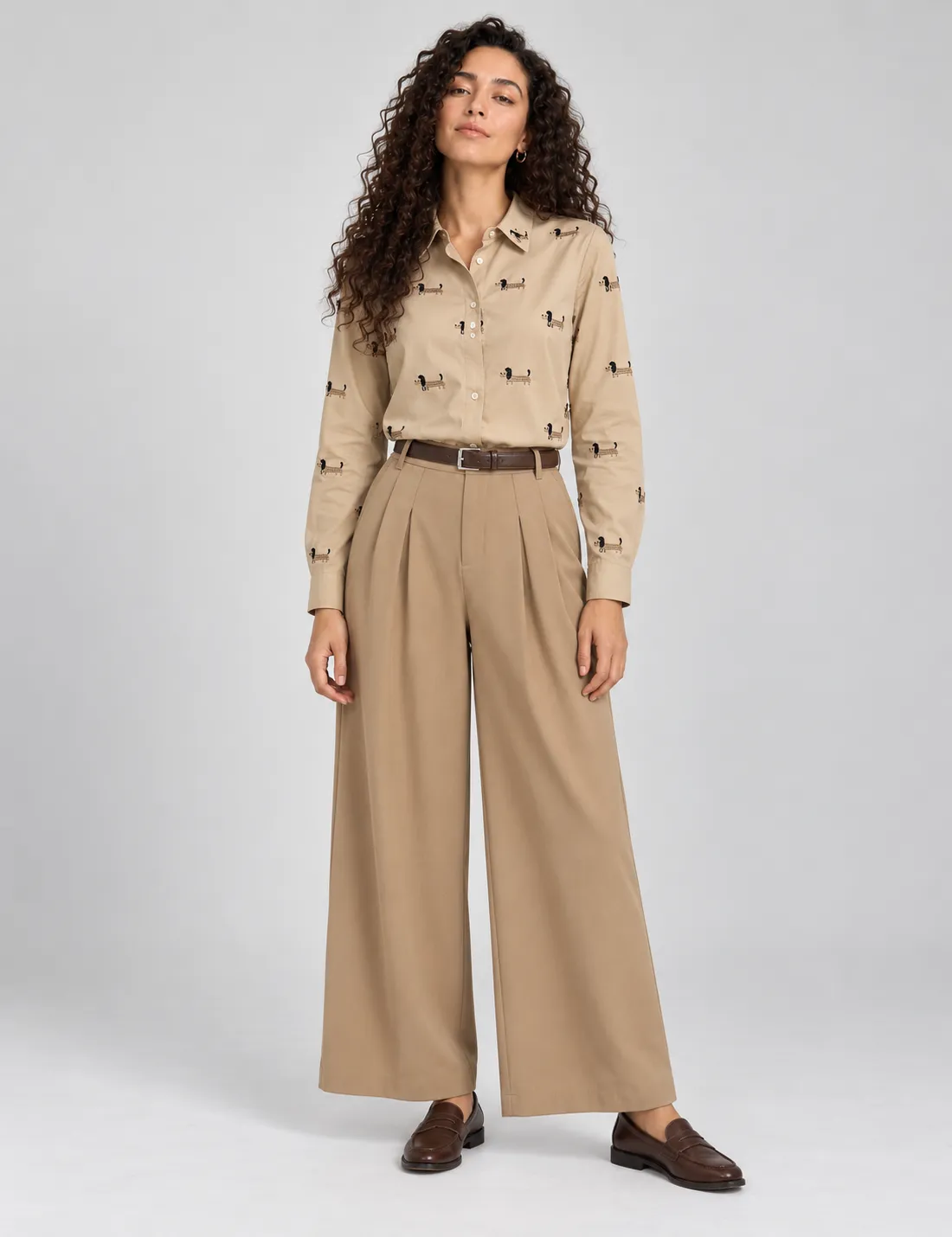 Camisa Perros Camel