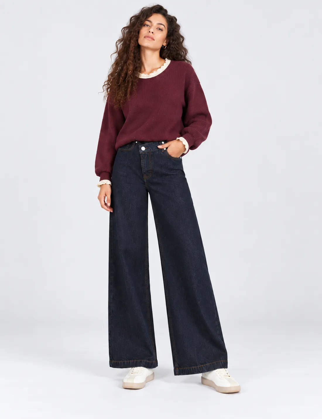 Jeans Baggy Cruzado Denim Oscuro