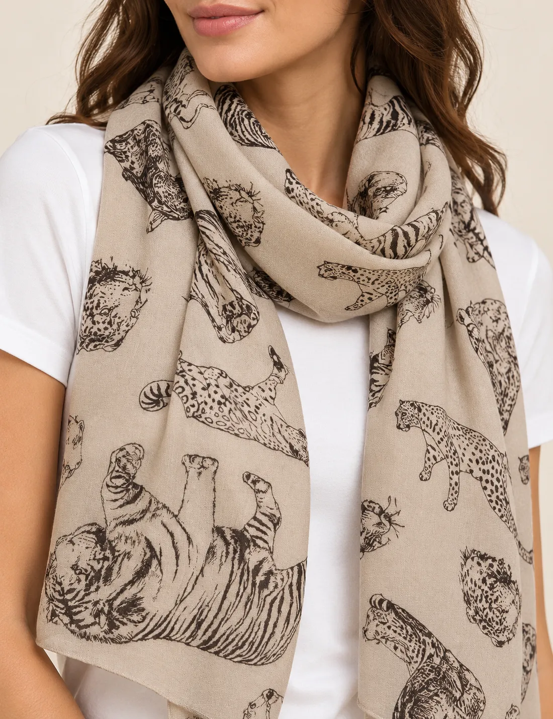 Pañuelo Tigres Beige